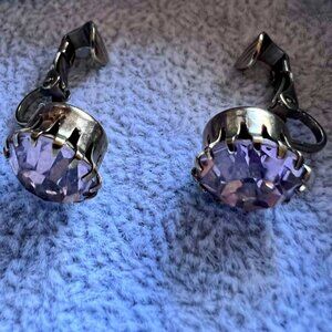 Vintage purple stone earrings